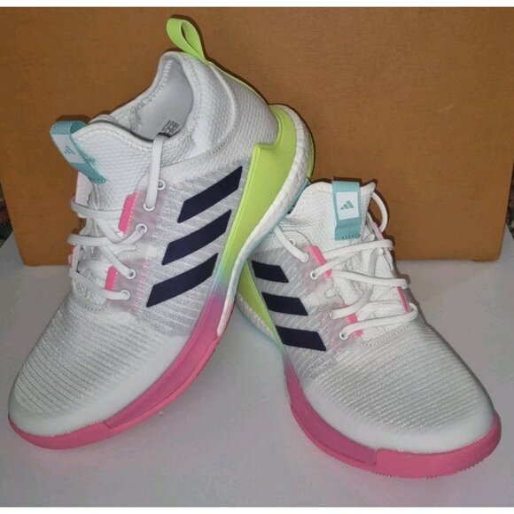 adidas | Shoes | Adidas Womens Crazyflight Mid Volleyball  Adidas Crazyflight Boost Mid White/Pink Volleyball Shoes Women\'s Sizes HP3337